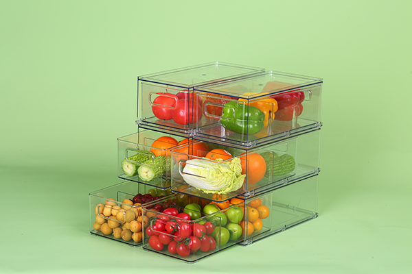 食品级长方形冰箱三分区收纳盒