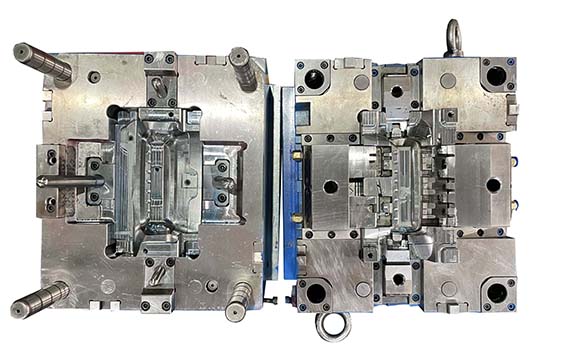 Plastic mold for the rear windshield panel of the auxiliary instrument panel of automotive accessories